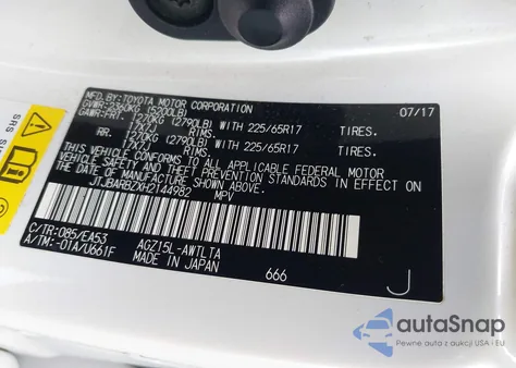 2017 Lexus Nx 200T z USA, uszkodzony, nr VIN JTJBARBZXH2144982